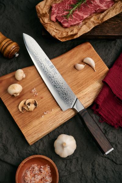 3D龍紋彩木8寸牛肉刀